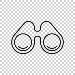 Binocular icon in flat style. Search vector illustration on white isolated background. Zoom business concept.