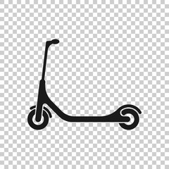 Electric scooter icon in flat style. Bike vector illustration on white isolated background. Transport business concept.