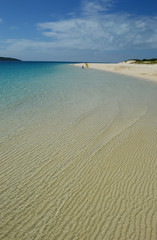 エメラルドグリーンの海と白い砂浜
