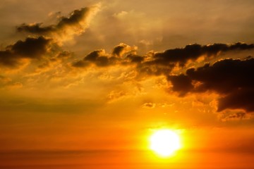 Sunset Twilight orange sky see the beautiful purple nature background sunset in the sky