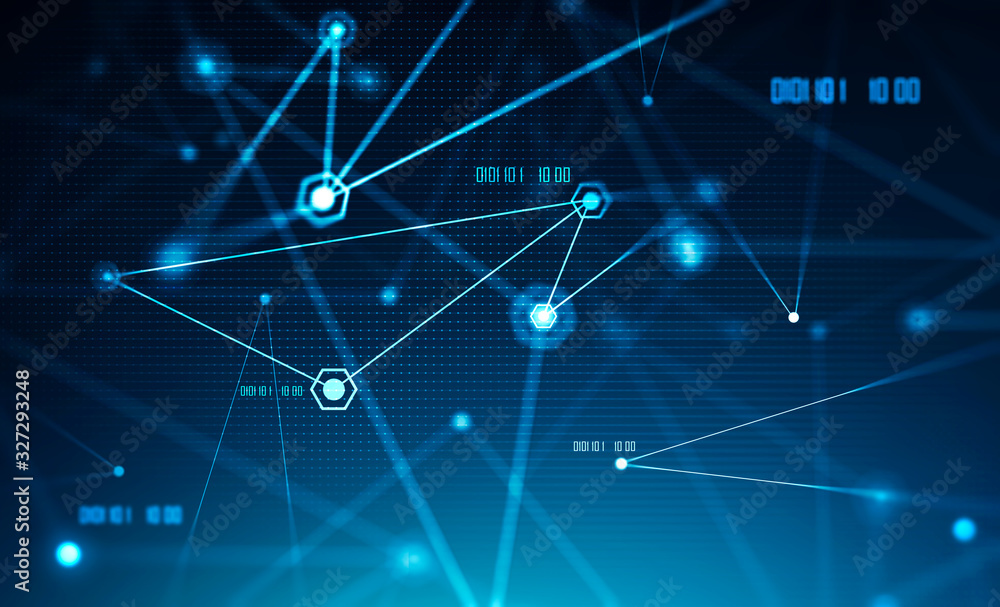 Poster creative digital network and coding background