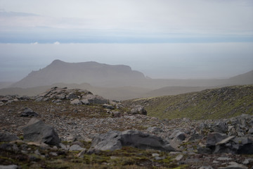 Volcanic landscape on the Fimmvorduhals hiking trail. Iceland