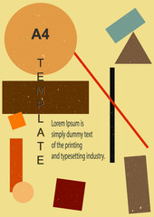 Abstract geometric pattern with background vector. А4 suprematism avant-garde template.