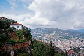Obraz premium Beautiful view of old village in mountains, Alanya, Turkey.
