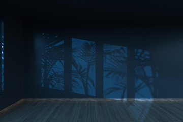 Obraz na płótnie Canvas Empty room and shadows,wooden floor,3d rendering.