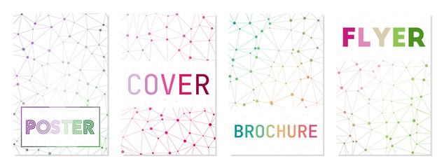 Set of technology style covers. Can be used as cover, banner, flyer, poster, business card, brochure. Amazing geometric background collection. Elegant vector illustration.