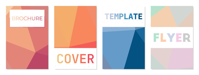 Set of digital covers. Can be used as cover, banner, flyer, poster, business card, brochure. Charming geometric background collection. Attractive vector illustration.