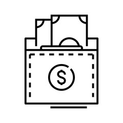 Receiving income line icon, concept sign, outline vector illustration, linear symbol.