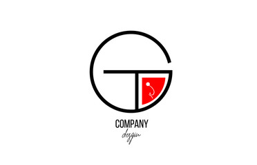 G letter logo alphabet with vintage floral design icon in black white red for company and business