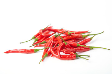 A pile of fresh red peppers