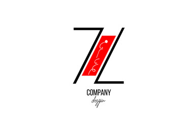 Z letter logo alphabet with vintage floral design icon in black white red for company and business