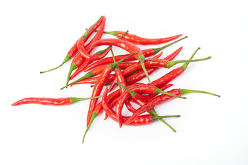 A pile of fresh red peppers