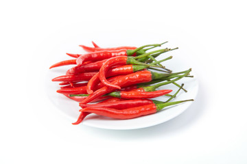 A pile of fresh red peppers