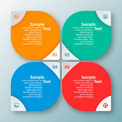 Abstract 3D Paper Infographics. Business template .Vector illustration