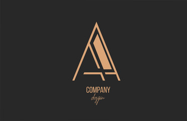 A letter logo alphabet icon with floral vintage design in brown black for company and business