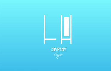 blue white H alphabet letter logo icon with line design for business and company