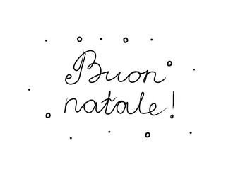 Buon natale phrase handwritten with a calligraphy brush. Merry Christmas in italian. Modern brush calligraphy. Isolated word black