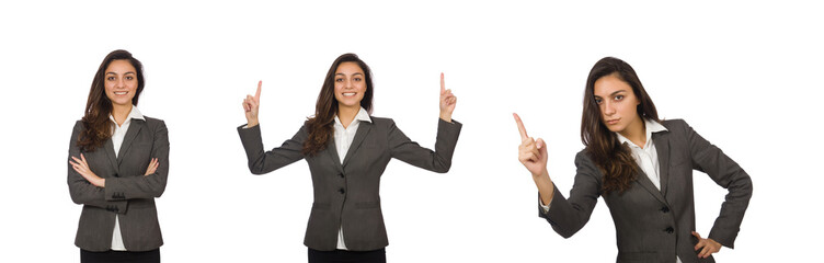 Young businesswoman isolated on the white