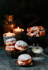 Fat Thursday celebration - traditional donuts filled with marmalade.
