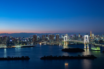 Obraz na płótnie Canvas レインボーブリッジと東京の夜景