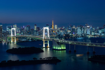 Fototapeta na wymiar レインボーブリッジと東京の夜景