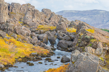 Fototapeta na wymiar Thingvellir National Park in Iceland Drekkingarhylur