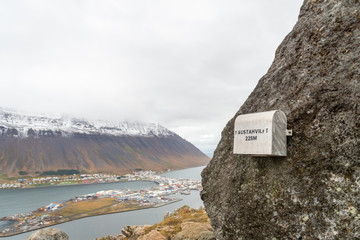 Westfjords of Iceland Naustahvilft The Troll Seat postbox mounted at top