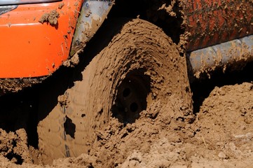 4x4 tyres stuck in the mud