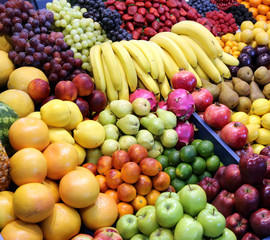  Top view of fruits texture close up as a background