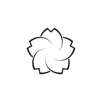 Sakura Flower Icon Logo Vector