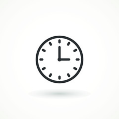 Clock icon in trendy flat style isolated on background. Clock icon page symbol for your web site design Time symbol.