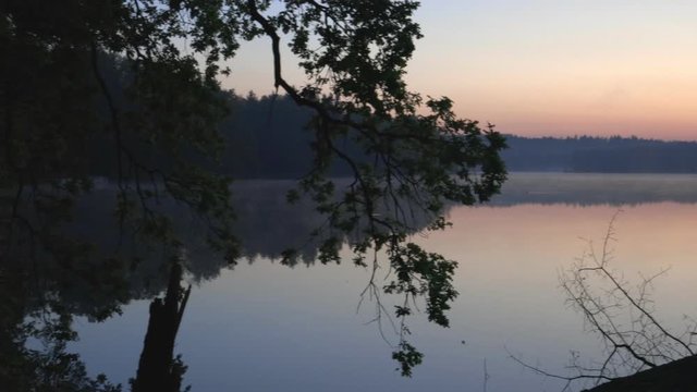 sunrise sun over pond, Trebon, Czech Republic