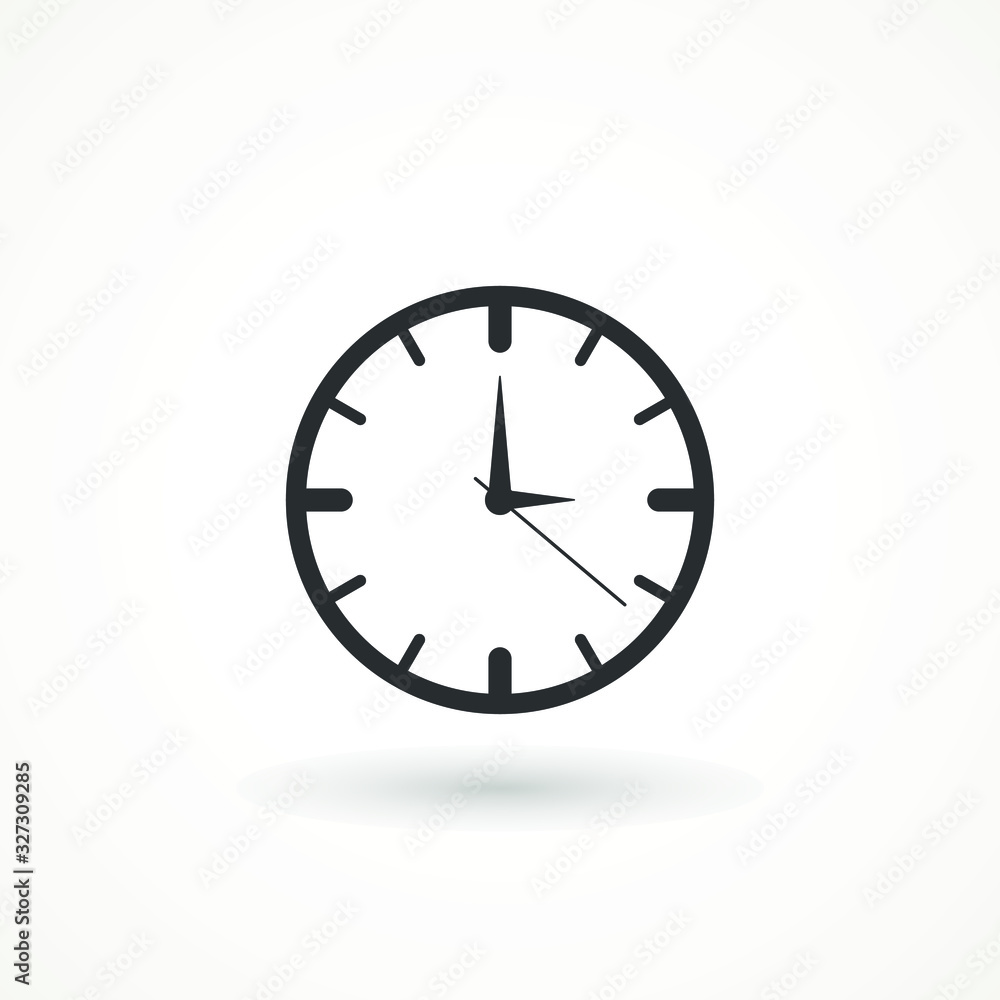 Poster clock icon in trendy flat style isolated on background. clock icon page symbol for your web site des