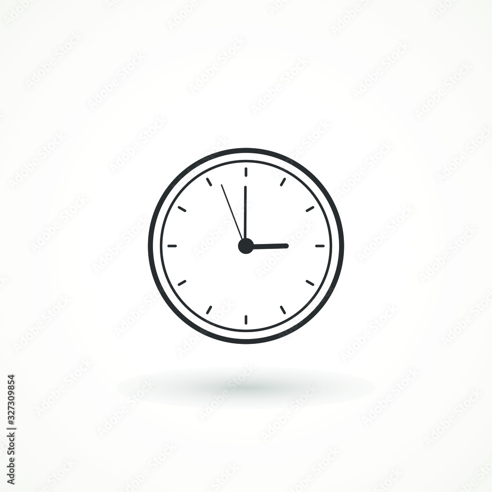 Poster clock icon in trendy flat style isolated on background. clock icon page symbol for your web site des