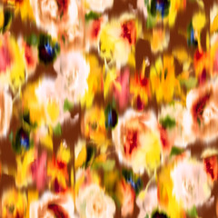 Watercolor floral seamless pattern. Elegant vibrant color blurred abstract roses. Botanical ornament in trendy style. Floral in bloom. Backdrop for cloth, dress, fabric, textile, texture or wrapping,