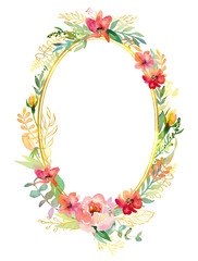 Vintage hand drawn flowers. Floral watercolor illustration. Greeting card for wedding, Mother's Day, birthday, Easter, Valentine's Day.