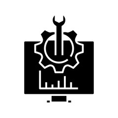 Computer settings black icon, concept illustration, vector flat symbol, glyph sign.