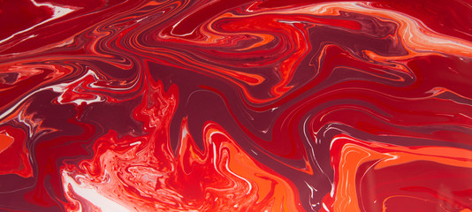 Red smooth stains abstract painting background, panorama