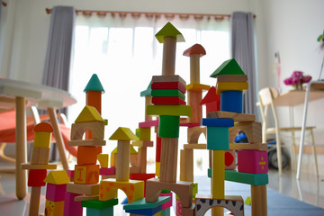 building wooden block toy geometric for kid learning development