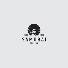 Ninja logo concept. samurai, human, - vector