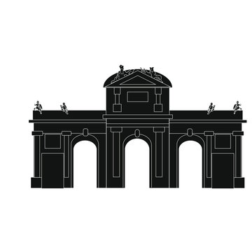 black silhouette puerta de alcalá madrid