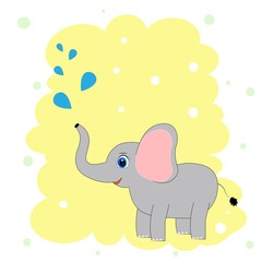 cute elephant illustration nursery decor poster