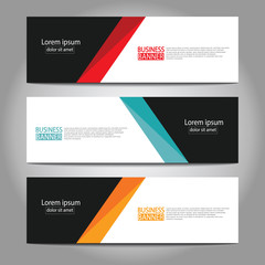 Vector abstract design web banner template. Web Design Elements - Header Design. Abstract geometric web banner template on grey background.Modern banner.