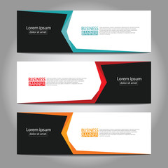 Vector abstract design web banner template. Web Design Elements - Header Design. Abstract geometric web banner template on grey background.Modern banner.