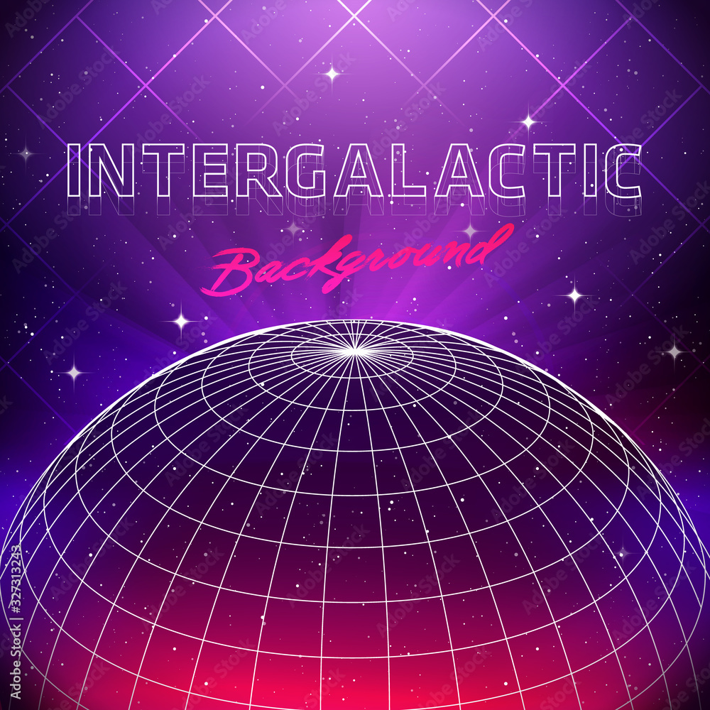 Poster 80s retro sci-fi background. vector futuristic synth retro wave illustration in 1980s posters style.