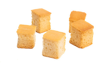 crouton cubes isolated