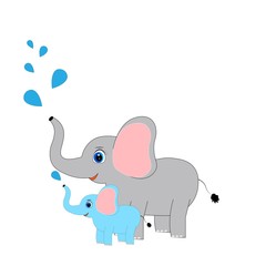 cute elephant illustration nursery decor poster