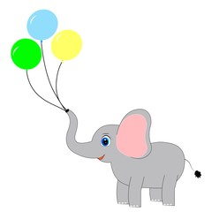 cute elephant illustration nursery decor poster