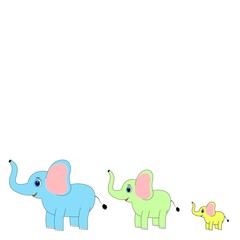 cute elephant illustration nursery decor poster