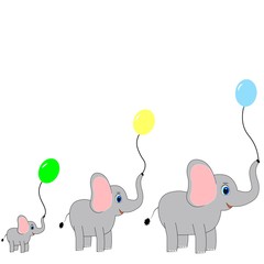 cute elephant illustration nursery decor poster